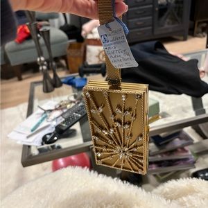 Antique gold tone wristlet purse